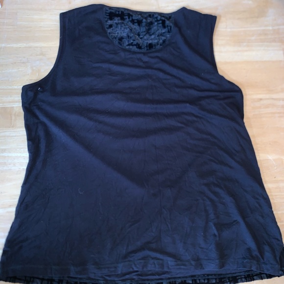 Calvin Klein Black Abstract Faux Suede Top - Picture 2 of 8